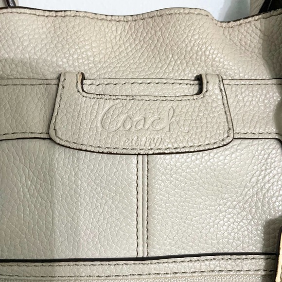 COACH Penelope Cream Off White Handbag Satchel Tote Shoulder Bag Silver Hardware - Picture 5 of 12